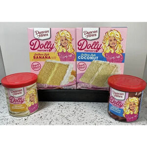 Dolly Parton Duncan Hines Cake Mix & Frosting, Banana Coconut Vanilla Chocolate